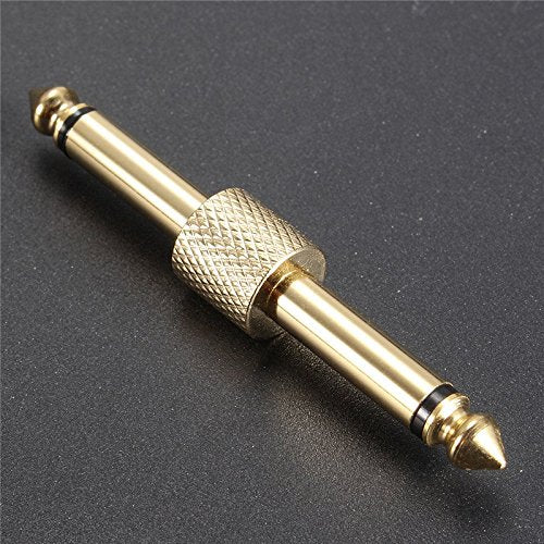 [AUSTRALIA] - VizGiz 4 Pack Pedal Coupler 1/4 inch 6.35mm 1/4 Male to Male Coupler Jack Plug Adapter Straight Connector for Guitar Effects PedalBoard Accessories Pedal Board Audio Gold Plated Metal Adaptors 