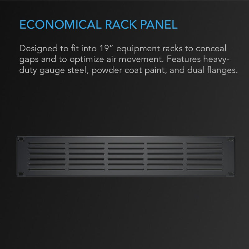 [AUSTRALIA] - AC Infinity Rack Panel Accessory Vented 2U Space for 19" Rackmount, Heavy-Duty 3mm Gauge Steel, Black 