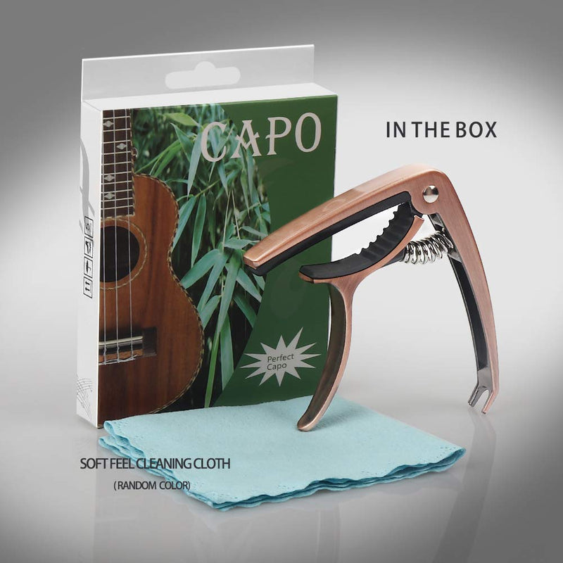 Guitar Capo, ORIEMARS Capo for Acoustic and Electric Guitars, Ukulele Capo (Copper)