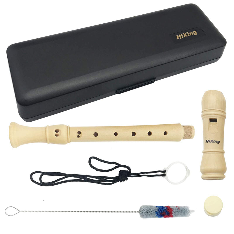 Recorder Instrument for Kids Adults Beginners Soprano Recorder Baroque Maple Wood C Key 3 Piece Recorder With Hard Case, Joint Grease,Fingering Chart And Cleaning Kit