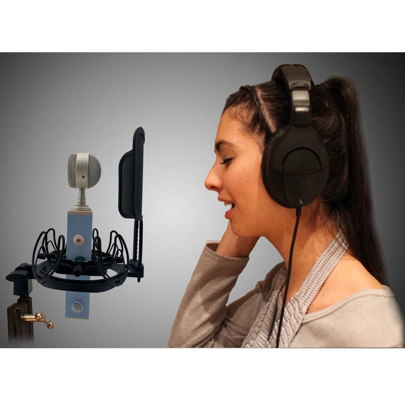 [AUSTRALIA] - Suuntok Microphone Shock mount Kit Compatible with All Microphones Size at 21-62mm,Includes Universal Mic Shock-Mount and Pop Filter (black) black 