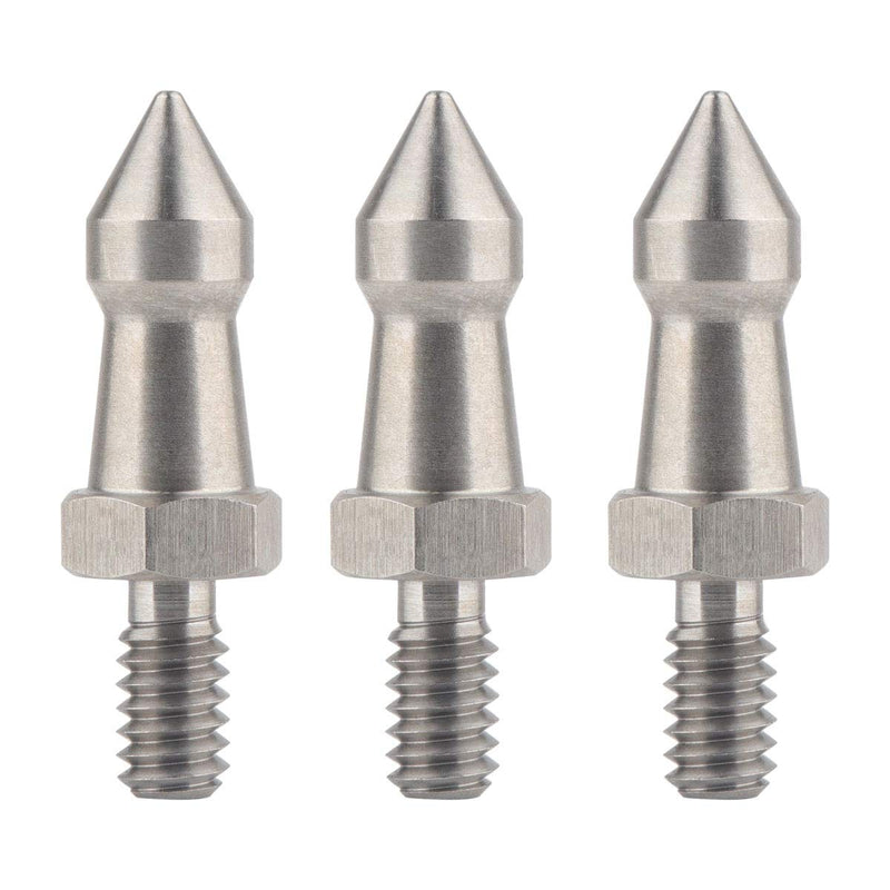 AFFVO Stainless Steel Spike Feet for Tripods Monopods 1/4"-20 Screw, Use on Softer Looser Terrain (3pcs)