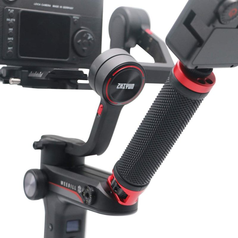 Andycine Handle Grip for Zhiyun Weebill-S Gimbal with Dual Mounting Lock, Cold Shoe and 1/4”-20 Accessory Threaded Holes