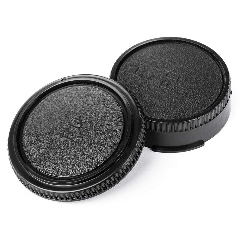 Body Cap and Lens Rear Cap Cover Replacement Set for Canon FD Mount Lens&Cameras,2 Sets