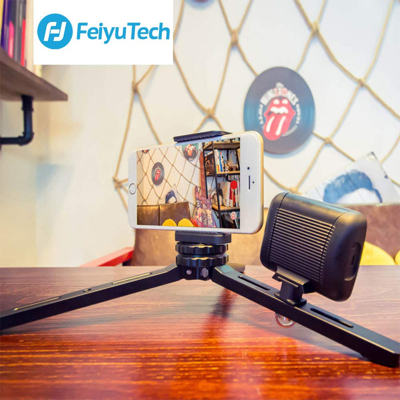 FeiyuTech V4 Aluminum Alloy Universal Portable Tripod with 1/4" Screw Mount Folding Handle Grip Desktop Stand Tabletop Stand for Gimbal Stabilizer DSLR Mirrorless Camera Gopro Action Camera Projector