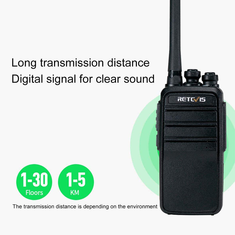 Retevis RT53 Digital Two Way Radios Long Range, Dual Time Slot 1024 CH 1800mAh Battery Rechargeable Digital/Analog Walkie Talkie Emergency VOX DMR Radios (1 Pack)