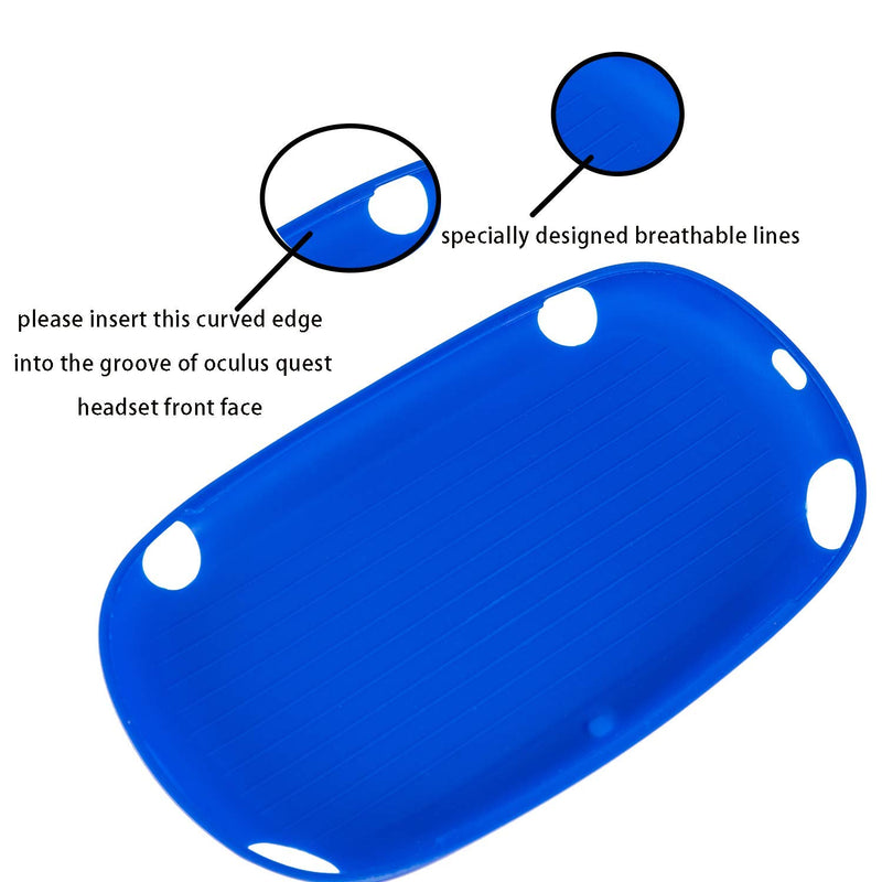 VR Front Eye Portective Cover Headset Cover Silicone for Oculus Quest Headset blue