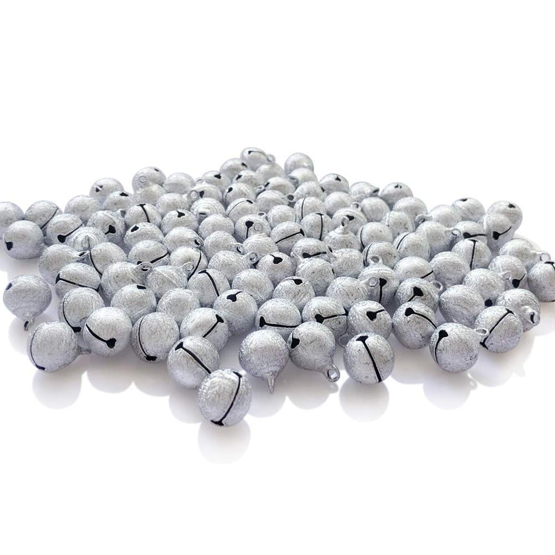 CLLOOTVE Jingle Bells， 0.6Inch/ 15MM Brass Craft Bells for Holiday Home Decoration，Christmas Festival Decoration，Gifts Decoration，Party Wedding Decoration DIY Project, 80Pcs，Matte Silver 0.6-Inch/ 15mm, 80Pack matte silver