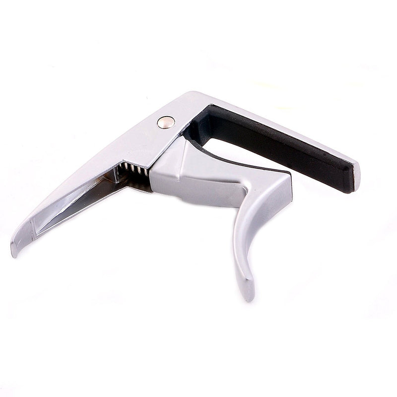 Uke Capo, Heavy Duty Ukulele Capo, Single-handed Use Uke Capo, Trigger Capo for Soprano, Concert, Tenor, Baritone Ukulele (Silver)