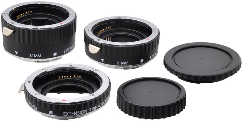 Xit XTETC Auto Focus Macro Extension Tube Set for Canon SLR Cameras (Black)