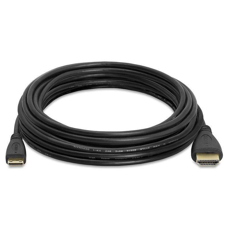 Cmple - High-Speed Mini HDMI to HDMI Cable (HDMI to Mini HDMI) 4K Ready - 15 Feet, Black 15FT