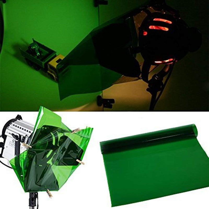 Meking 16x20 Inch Green Gels Color Filter Paper Correction Gel Lighting Filter for Photo Studio Light Red Head Light Strobe Flashlight - Green