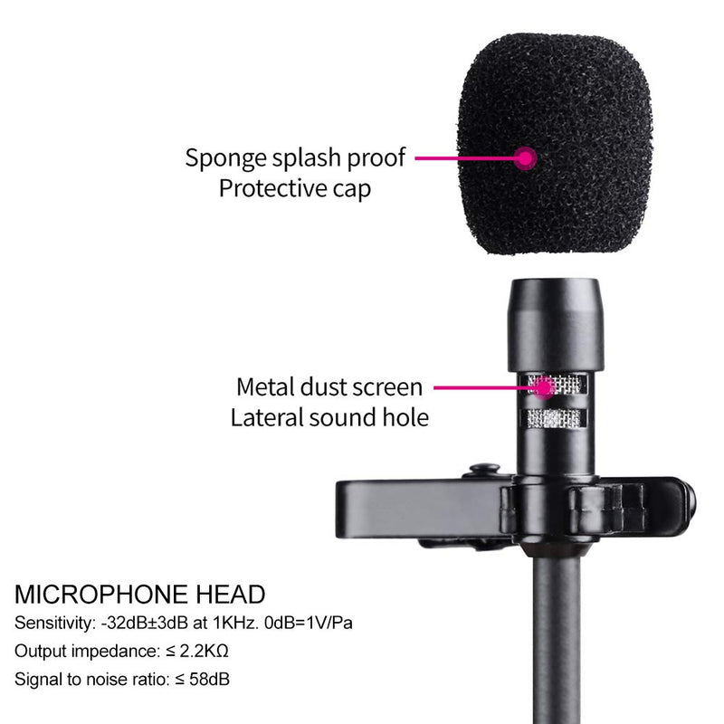 [AUSTRALIA] - 3.5mm Omnidirectional Mic, Tiny External Microphone, Clip-On Android Smartphone Mics for Recording YouTube, Interview, Video Conference, Podcast, Voice Dictation, Kwai Conference, 204 3.5 Interface 