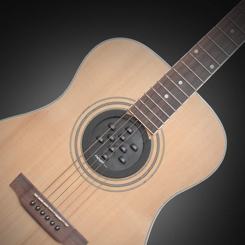 Flanger Guitar Sound hole Cover Silica Gel Eliminate Feedback Tapered Design for Acoustic Guitar Black FS-08