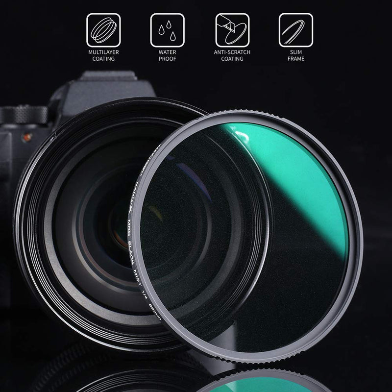 [AUSTRALIA] - K&F Concept 77mm Nano-X Black Soft Filter 1/4 Special Effects Filter, Double Side Multi-Coated Black Cine Diffusion Effect Filter, Waterproof/Scratch Resistant for Camera Lens 