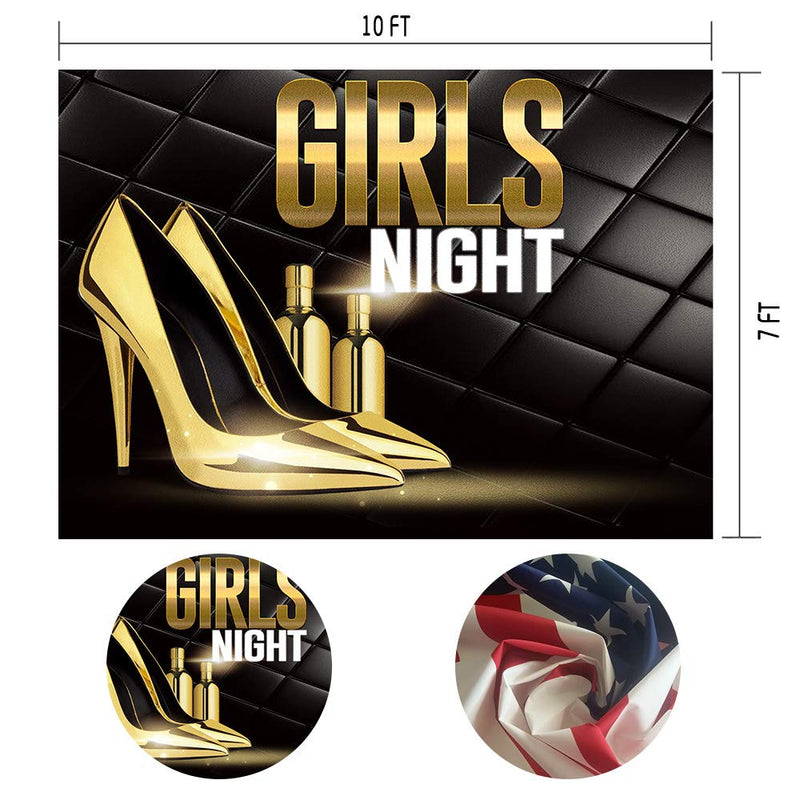 Carnival Night Background Golden Dance Shoes Perfume Girl Night Theme Party Photo Studio Booth Background (10x7ft) 10x7ft