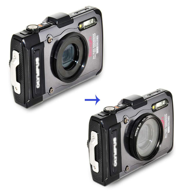 Filter Adapter JJC Conversion Lens Ring Adapter for Olympus Tough TG-6 TG6 TG-5 TG5 TG-4 TG4 TG-3 TG3 TG-2 TG2 TG-1 TG1 Replaces Olympus CLA-T01 Adapter Ring Mount 40.5mm Filter