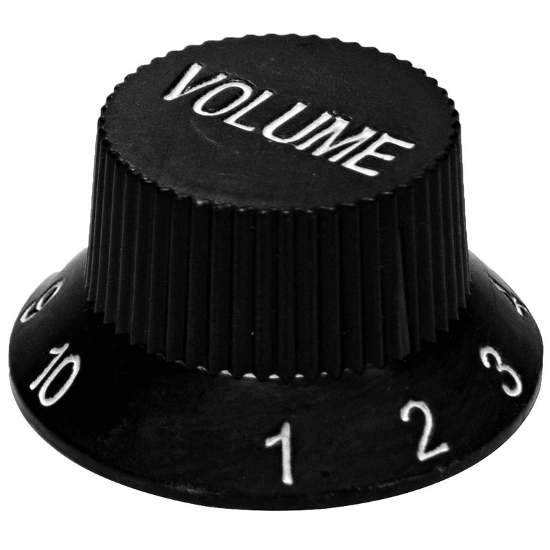 Seismic Audio - SAGA-1_41-2_42 - Black Plastic Traditional Replacement Volume and Tone Knob Set - 1 Volume and 2 Tone Knobs for Electric Guitars Luthier