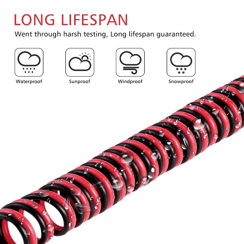 100ft 2pin Extension Cable, 22AWG Wire Cord for Led Strips, Boat Lights Wire for Pontoon Kayak Navigation Bow 100ft