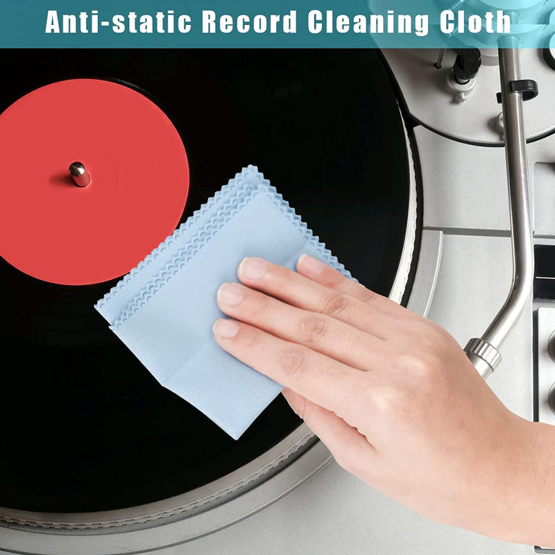 Yotako Vinyl Cleaning Kit 4-in-1, Velvet Anti Static Vinyl Record Cleaner, Stylus Vinyl Brush with Record Cleaning Cloth Remove Dust from Your Favourite LPs