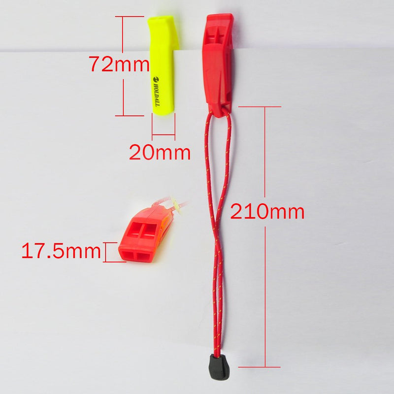 HOLDALL Emergency Whistle with Lanyard, Safety Whistle for Outdoors Camping Survival Kayak Boating & Signaling (Red,Orange,Green,Yellow)