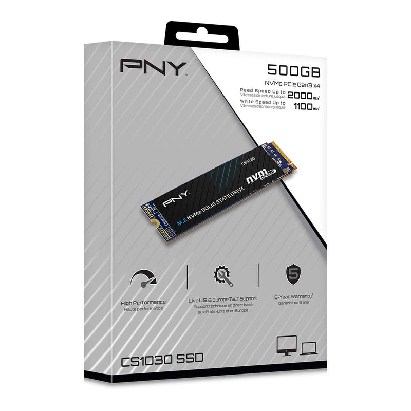 PNY CS1030 500GB M.2 NVMe PCIe Gen3 x4 Internal Solid State Drive (SSD) - M280CS1030-500-RB