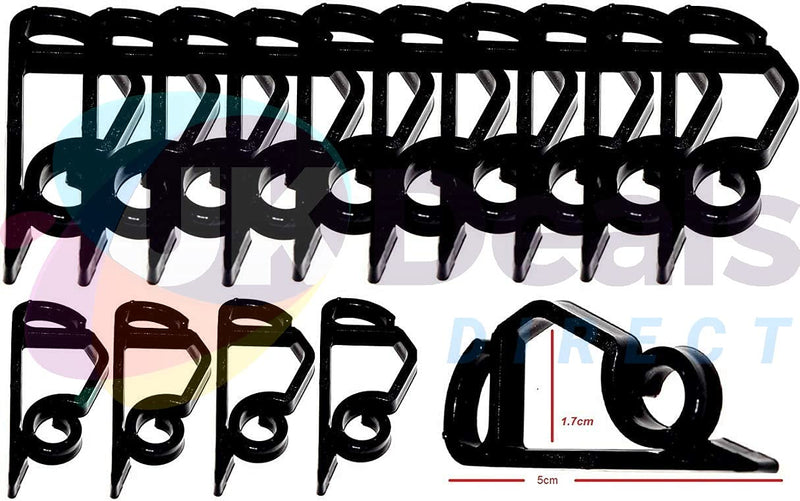 UKDD® 50 Gutter Hanging Hooks/Clips for Outdoor Christmas Xmas String Lights (Black) Black