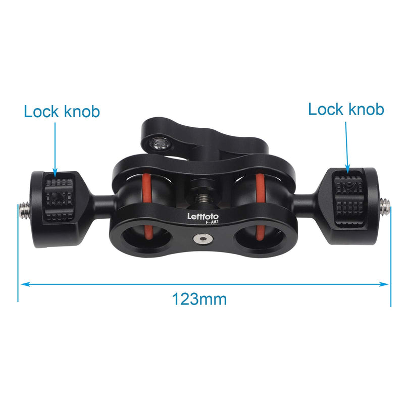 Articulating Double Ballhead Magic Arm Monitor Mount, Double Ballheads 360 Degree Rotation for DSLR Field Monitor Lights Audio Recorders Viewfinders Monitor Mount Bracket