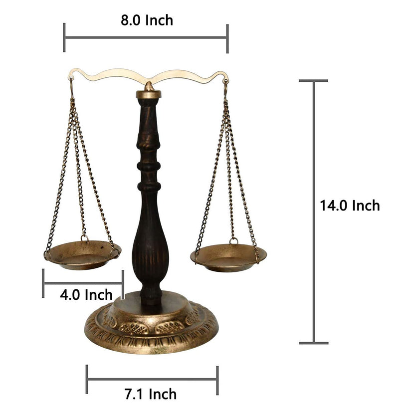 OwlGift Vintage Style Libra Jewelry Display, Scale Tray Cosmetic Organizer, Jewelry Storage, Unique Centerpiece Stand, Lawyer Scale of Justice, Farmhouse Candleholder