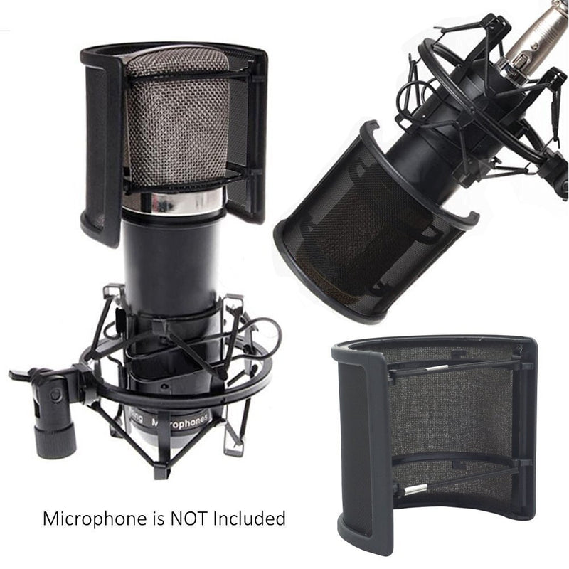Pop Filter, LEAGY [Upgraded Three Layers] Metal Mesh & Foam & Etamine Layer Microphone Pop Filter,Microphone Windscreen Cover,Handheld Mic Shield Mask for Vocal Recording,Youtube videos,Streaming