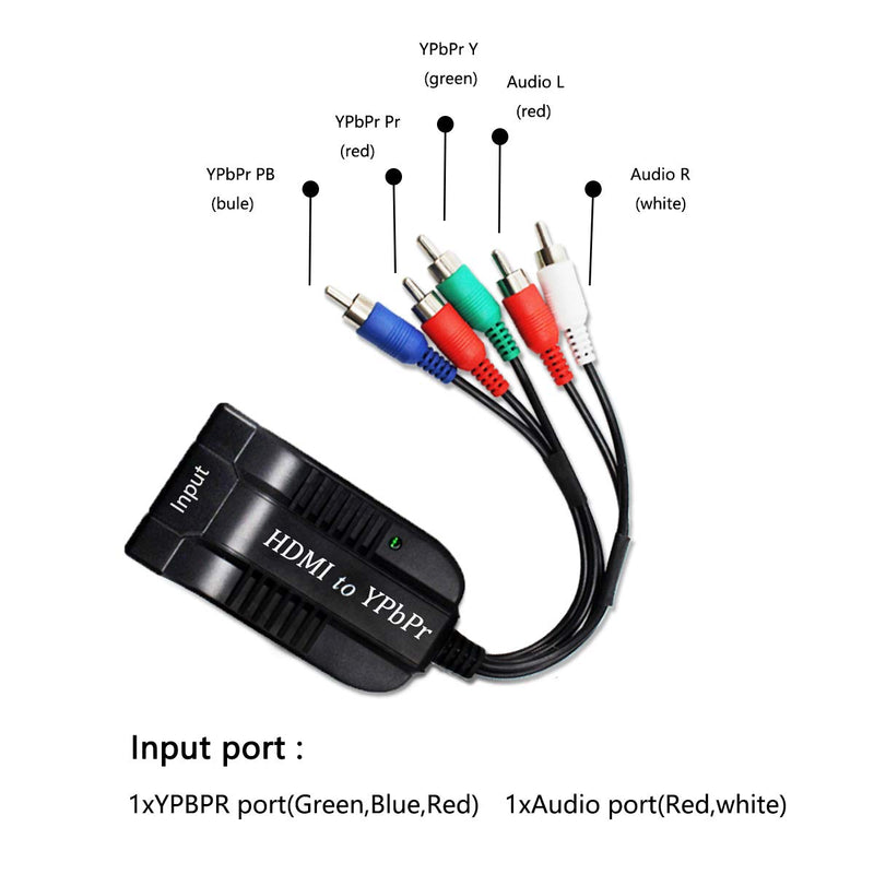 1080P HD Clear HDMI to Scaler Male RGB Component YPbPr Video and R/L Audio Scaler Adapter Converter