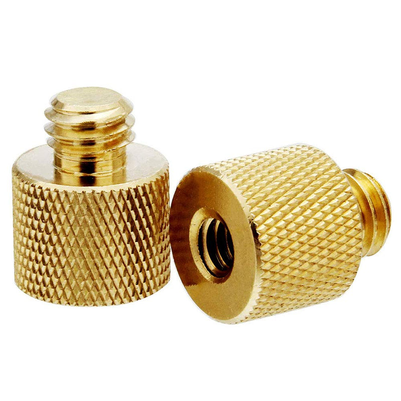 Standard 1/4"-20 Female to 3/8" -16 Male Tripod Thread Reducer Screw Adapter (Brass) Precision Made, Accessories for Microphone Holder Screw to Camera Tripod Screw Adapter Conversion Connector(4 Pack) 3/8 male to 1/4 female