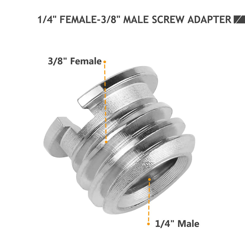 15 Pieces 1/4" 3/8" Camera Adapter, Tripod Screw Adapter Converter for DSLR Camera Tripod, Shoulder Rig, Flash Light Stand, Camera Cage, Lighting Equipment, LED Panel, GoPro Tripod Mount Avatar