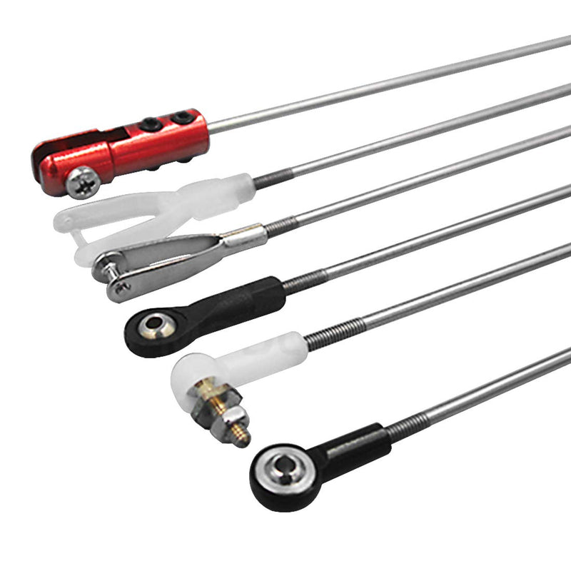 uxcell M3x250mm Pushrod Connector Stainless Steel Rod Linkage,for RC Boat,Car,Airplane,Helicopter,10pcs