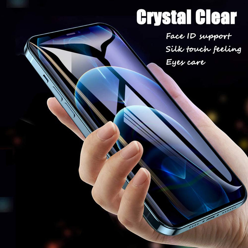 iPhone 12 Pro Screen Protector, Crystal Clear Premium Tempered Glass Screen Protector Front Full Coverage Max ProtectionTouch Sensitive Case Friendly Easy Install 2 Packs Compatible for iPhone 12 Pro & iPhone 12 (6.1'') iPhone 12 pro (6.1)