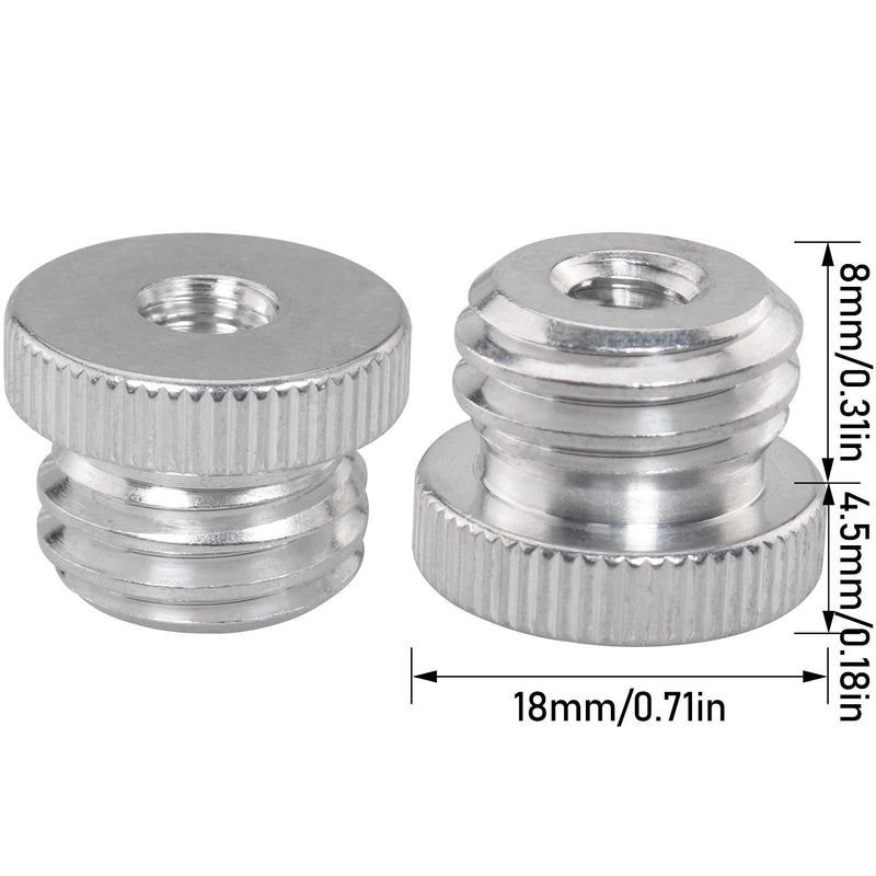 [AUSTRALIA] - LUORNG 2PCS 1/4'' Female to 5/8'' Male Threaded Screw Adapter for Microphone Stand Mount Tripod Laser Level Bosch Adapter 