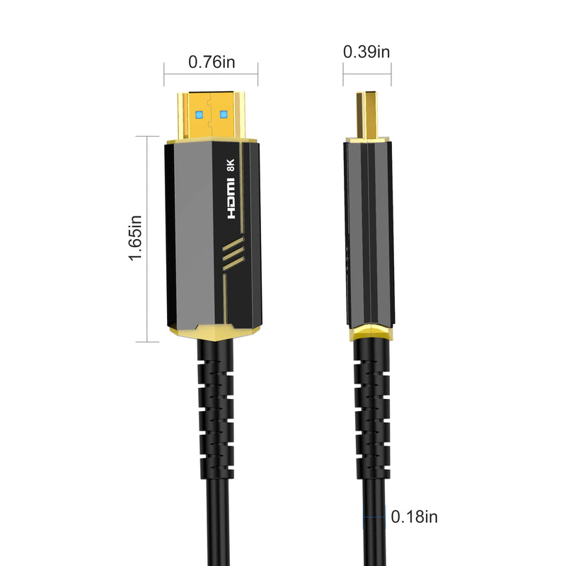 DGHUMEN 8K Fiber Optic HDMI 2.1 Cable 30ft, Ultra High Speed 48Gbps, Supports 8K@60Hz, 4K@120Hz, Dynamic HDR, eARC, Dolby Atmos, Compatible with RTX3090, Xbox Series X, UHD TV 30ft/10m