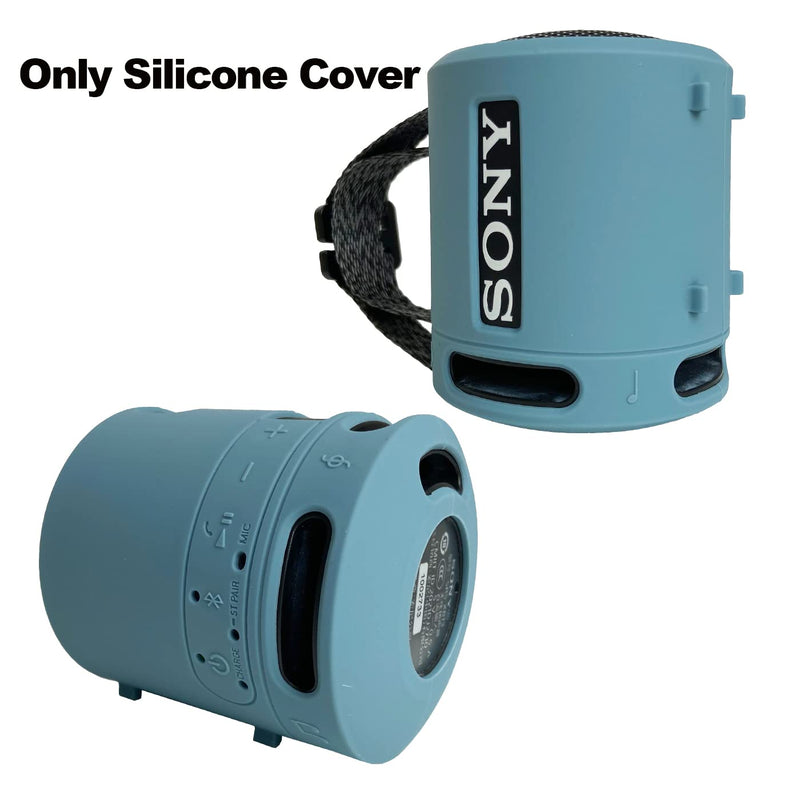 [AUSTRALIA] - Silicone Cover Case for Sony SRS-XB13 Extra BASS Wireless Portable Compact Speaker, Protective Skin Sleeve Shell for Sony SRS-XB13 Speaker Accessories (Light Blue) Light Blue 