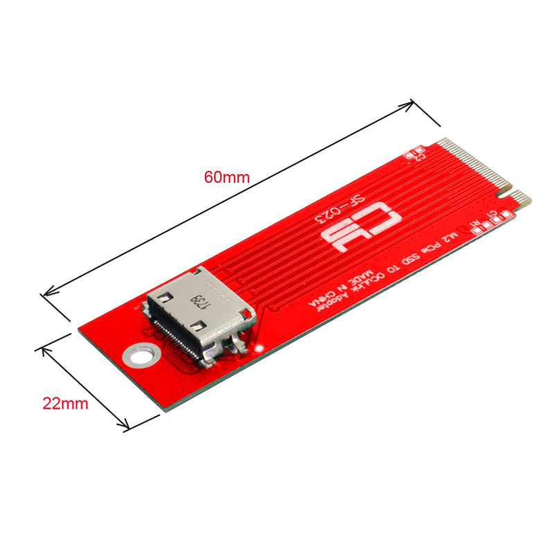[AUSTRALIA] - CY Adapter PCI-E 4.0 M.2 M-Key to Oculink SFF-8612 SFF-8611 Host Adapter for PCIe Nvme SSD 2260 Black 8654-8482*4 NVME 2260 