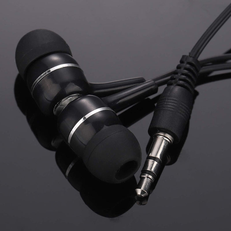 [AUSTRALIA] - Bulk Earbuds Headphones Wholesale Earphones 50 Pack, Factorymall Low Cost Earbuds Disposable Ear Buds Bulk Headphones for School Classroom Students Kids-(Black) Black 