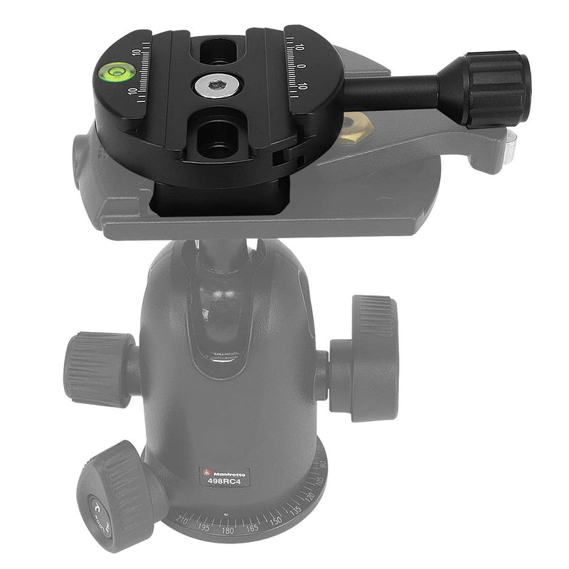 Haoge CP-64 Quick Release Clamp with RC4 / 400PL Base Adapter Convertor for Manfrotto RC4 System to Arca-Swiss Compatible, Fit 400PL / 405/410 / RC4 Adapter for Manfrotto RC4 Head 01