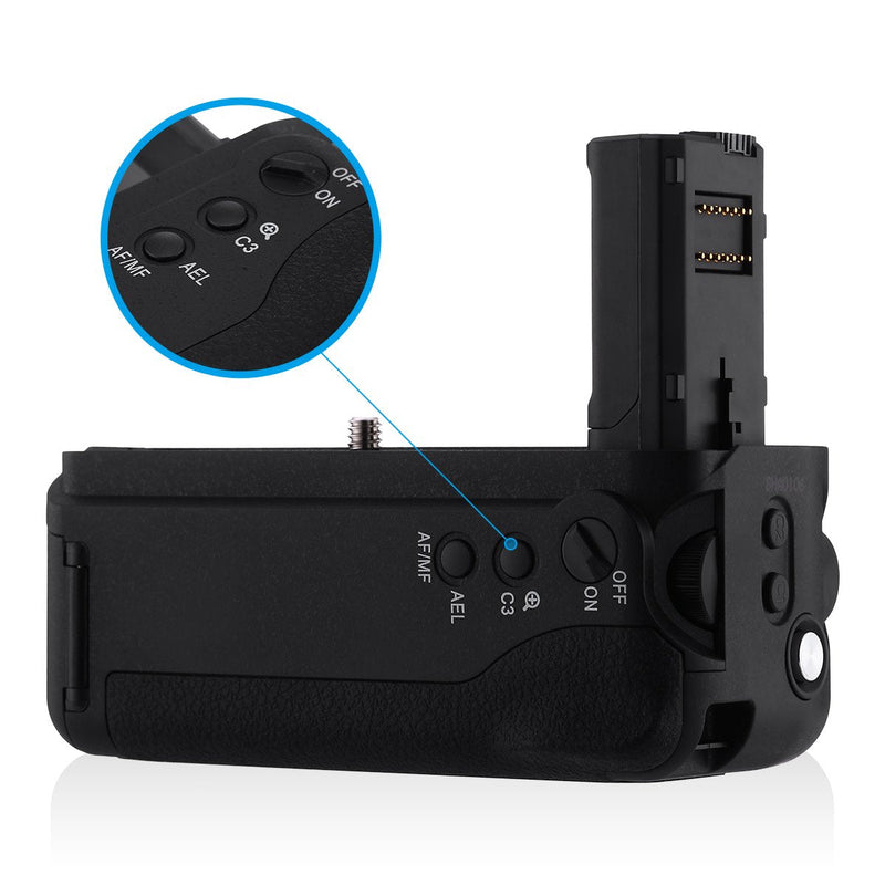 Powerextra VG-C2EM Vertical Battery Grip Replacement for Sony Alpha A7II/A7S II/A7R II Digital SLR Camera Work with NP-FW50 Battery