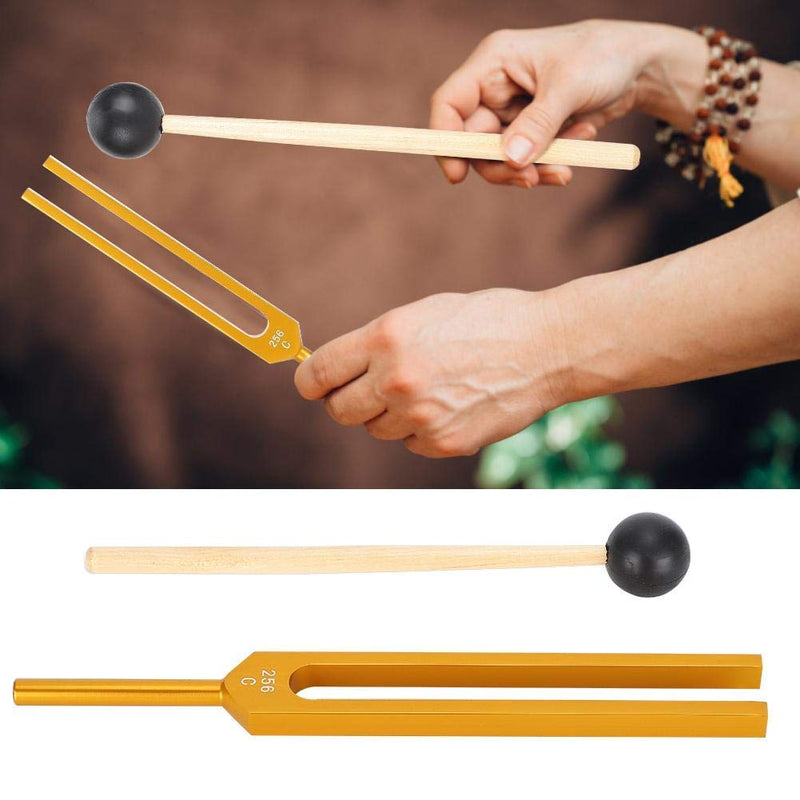 C256 Tuning Fork Aluminum Alloy Tuning Fork with Hammer and Storage Bag, Standard Hearing Healing Musical Instrument Piano Tuning Kit