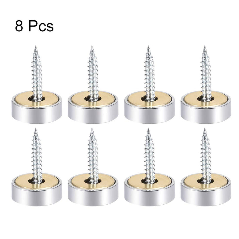 uxcell Mirror Screws Decorative Caps Cover Nails Polished Stainless Steel 18mm 8pcs