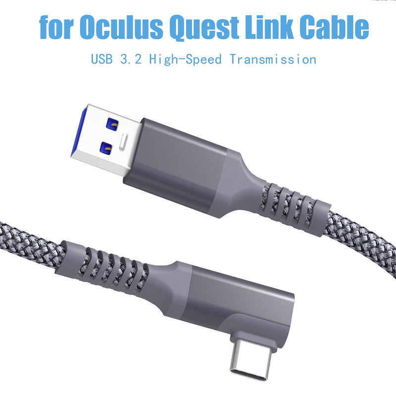 TPLTECH Link Cable for Charging Oculus Quest 2, USB 3.0 Type A to C Cable Compatible with Oculus Quest 1 / Quest 2 Headset Link Cord (10FT, Grey) 10FT