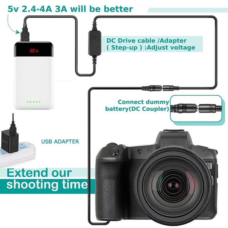 [AUSTRALIA] - DMW-BLH7E BLH7 Dummy Battery DMW-DCC15 USB Cable for Lumix DMC-GM1 GM5 GF7 GF8 GF9 LX10 LX15 Camera 