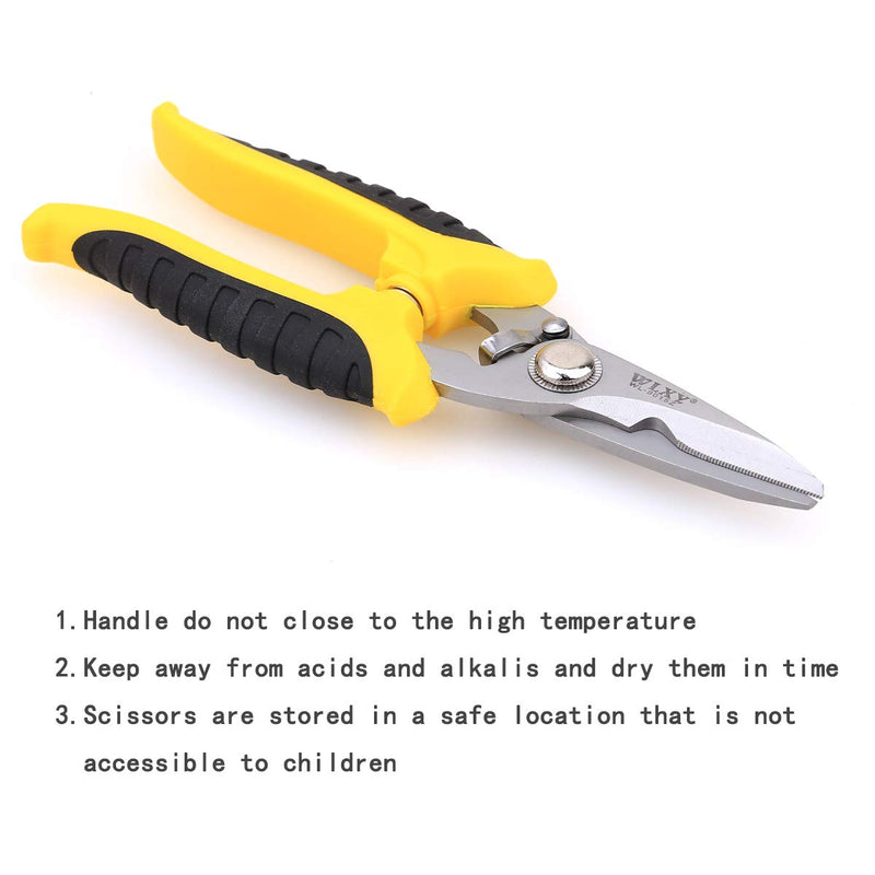 WL-9015Z Stainless Steel Muti-Purpose Yellow Scissors For Fiber Kelvar Precision Scissor