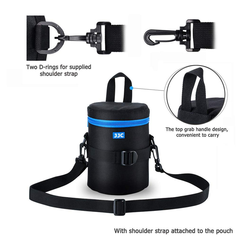 [AUSTRALIA] - JJC Camera Lens Pouch Case for Canon EF 50mm f1.2/ EF 24-70mm EF 70-300mm Tamron SP 70-300mm & More, Zipper Polyester Lens Protective Bag Interior Size 3.94x7.17” XL 