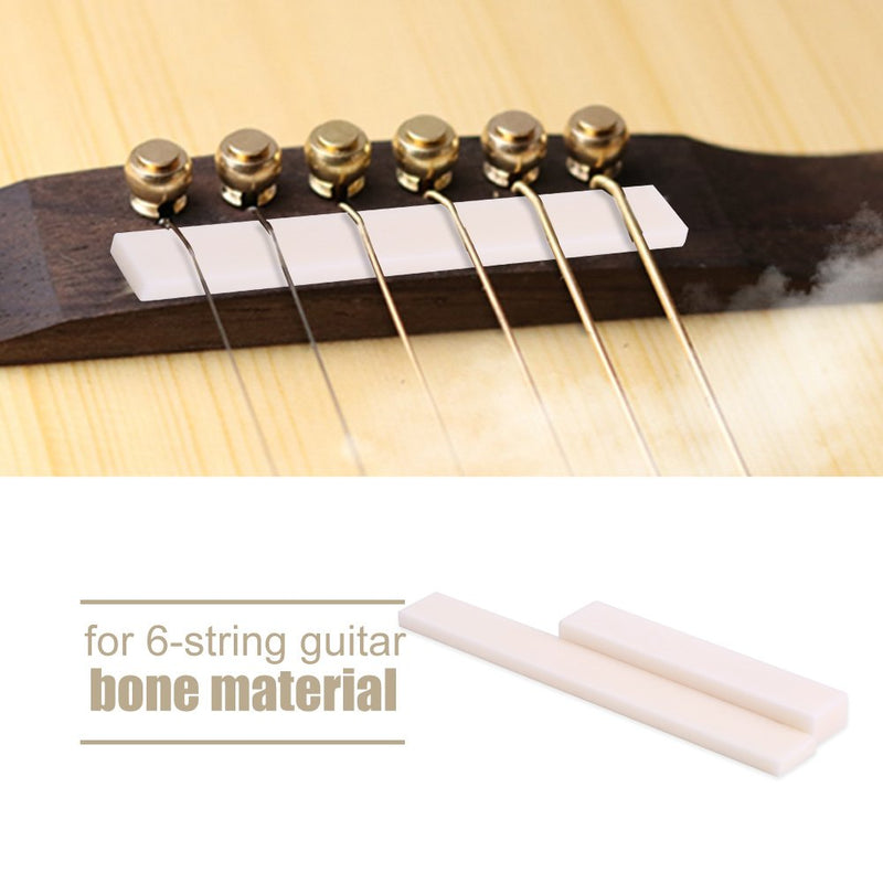 Guitar Bridge, Guitar Upper Nut and Bottom Saddle Set with Bone Material for Repair Folk/Classic Guitars, Classic Guitar Nut