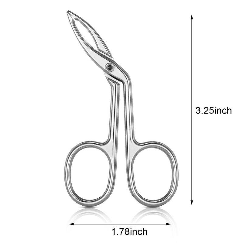 3 Packs Eyebrow Tweezers, Scissors Shaped Eyebrow Straight Tip Tweezers Clip, Flat Tip Tweezers Hair Plucker, Straight Tip Hairgripping Eyebrow (Silver Plated) Silver Plated